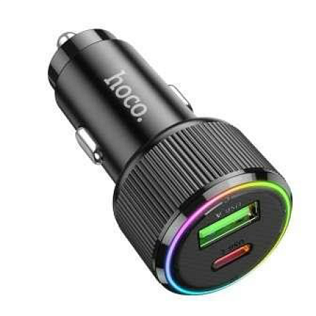 Автомобильное зарядное устройство, 1 USB QC3.0+1 PD 20W (Z38), HOCO, черный