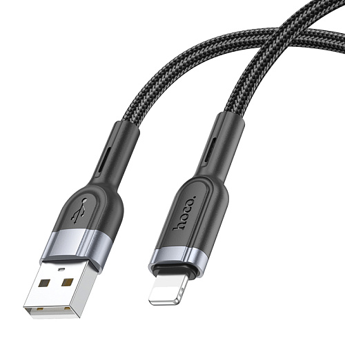 USB дата кабель Lightning, HOCO, U117, 1.2м, черный
