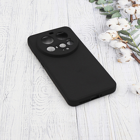 Чехол силиконовый для Xiaomi 15 Ultra (5G), с микрофиброй внутри, с защитой камеры, X-CASE, черный