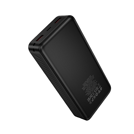 Универсальный Доп. Аккумулятор 20000mAh, J154A, HOCO, выход: 2 USB (22.5), 1 PD (20W), черный