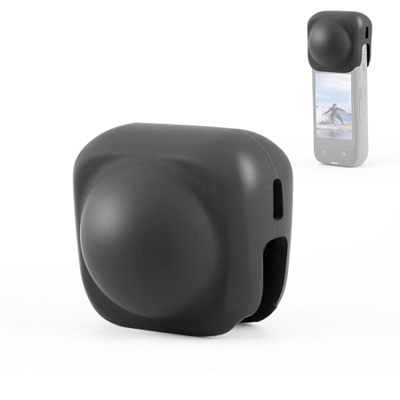 Силиконовый чехол для объектива экшн камеры Insta360 X5/X4, PULUZ, черный