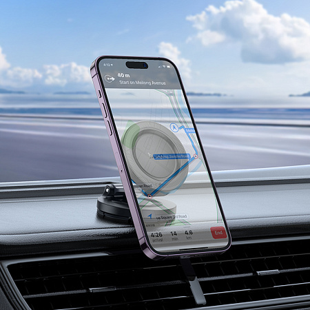 Держатель автомобильный на торпеду Magsafe, H61, HOCO, складной, черный