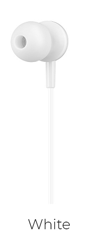 Проводные наушники M14 Universal Earphone, вакуумные с микрофоном, HOCO, белые