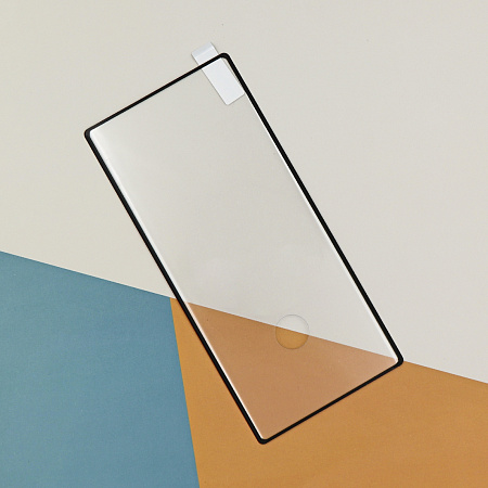 Защитное стекло на Samsung Galaxy S23 Ultra, полный клей, прозрачное с черной рамкой, X-CASE