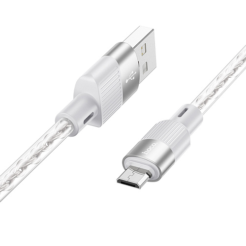 USB Кабель Micro, HOCO, X99, 1м, силиконовый, серый