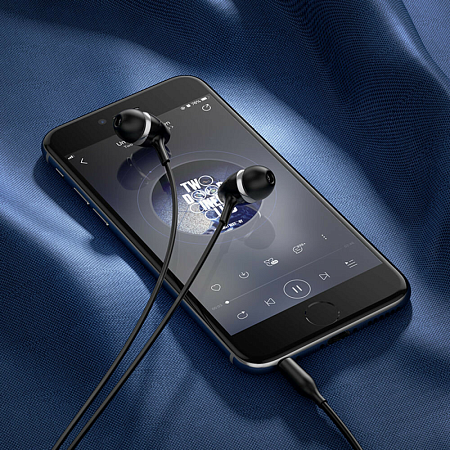 Проводные наушники M76 Maya universal earphones, HOCO, вакуумные с микрофоном, черные