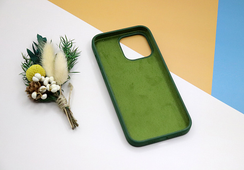 Чехол-накладка для iPhone 14 Pro Max, Silicon Case, без лого, сосновый лес