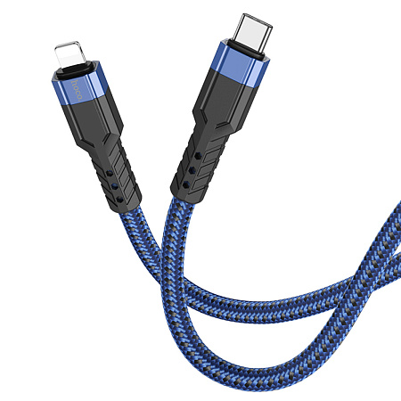 Кабель Lightning to Type-C (PD), HOCO, U110, 1.2м, 20W, синий