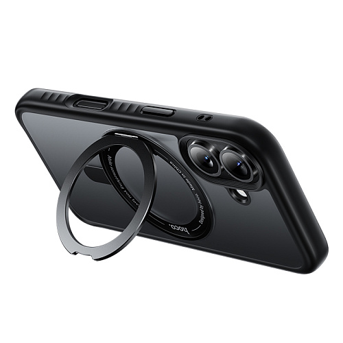 Чехол для iPhone 17, TPU + PC board, Магнитный (MagSafe), с подставкой, AS1, HOCO, прозрачный