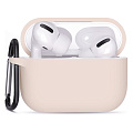 Чехол силиконовый для Airpods Pro/Pro 2, X-CASE, бледно-розовый с карабином