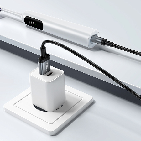 Кабель USB-A на круглое отверстие 5.5 * 2.5/5.5 * 2.1, 5V, X129, HOCO, заряжать настольные лампы, бритвы и т.д., черный