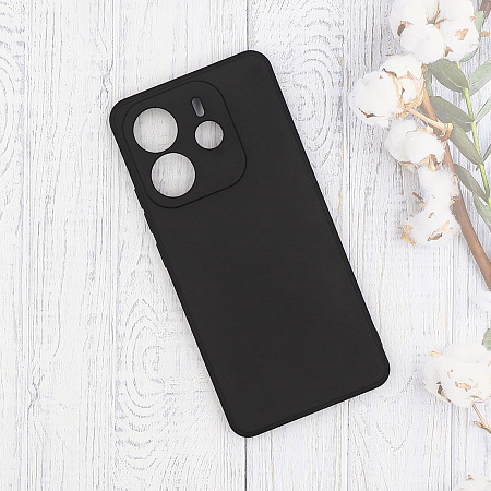 Чехол силиконовый для Xiaomi Redmi Note 14 (4G), с микрофиброй внутри, с защитой камеры, X-CASE, черный