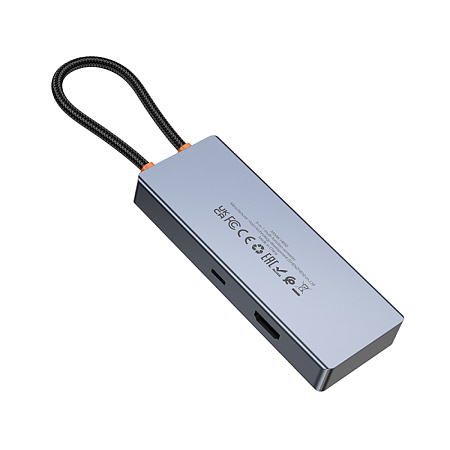USB Хаб (HB50) с 1 Type-C на HDTV+1 PD+3 USB 3.0, HOCO, серый