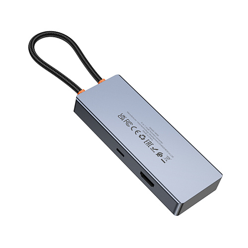 USB Хаб (HB50) с 1 Type-C на HDTV+1 PD+3 USB 3.0, HOCO, серый