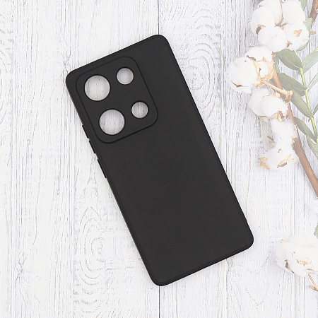 Чехол силиконовый для Xiaomi Redmi Note 14S (4G), с микрофиброй внутри, с защитой камеры, X-CASE, черный