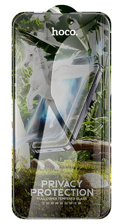 Защитное стекло для iPhone 14 Pro Max, G11, HOCO, Full screen HD privacy protection tempered glass, черное