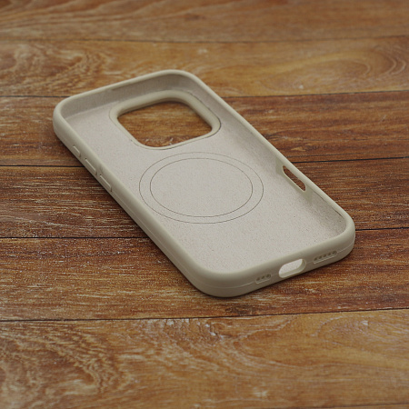 Чехол-накладка для iPhone 16 Pro Max, Silicon Case, магнитный (MagSafe), без лого, X-CASE, бежевый