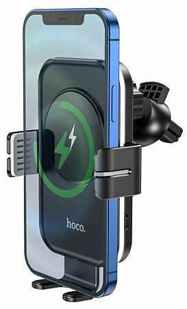 Держатель автомобильный на решетку Magsafe с беспроводной зарядкой, CA85, HOCO, черный