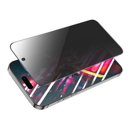Защитное стекло для iPhone 16 Pro, A34 Plus, HOCO, Антишпионское стекло, черное