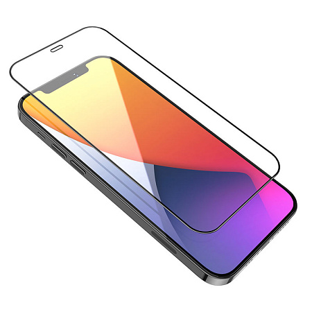 Защитное стекло на iPhone 12 Pro Max (6.7) A19, HOCO, Shatterproof ultra-fine edge full screen HD tempered film, черное