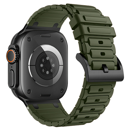 Ремешок на руку для Apple Watch 44/45/46/49 мм, HOCO, WA35, силиконовый, зеленый