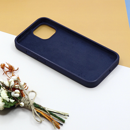 Чехол - накладка для iPhone 13, Silicon Case, без лого, темно-синий