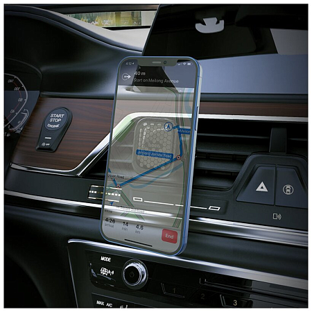 Держатель автомобильный на решетку магнитный, S49, HOCO, черный