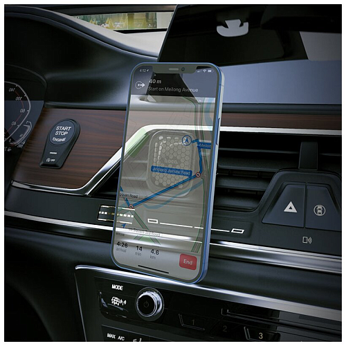 Держатель автомобильный на решетку магнитный, S49, HOCO, черный