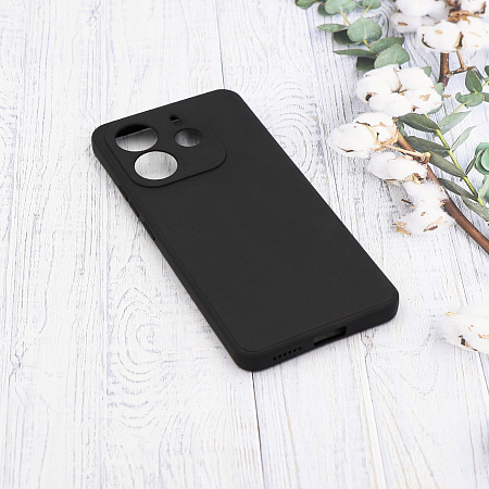 Чехол силиконовый для Xiaomi Redmi Note 14 (4G), с микрофиброй внутри, с защитой камеры, X-CASE, черный