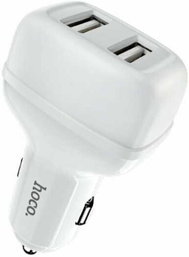 Автомобильное зарядное устройство, 2 USB 2.4A (Z36), usb cable micro, HOCO, белый