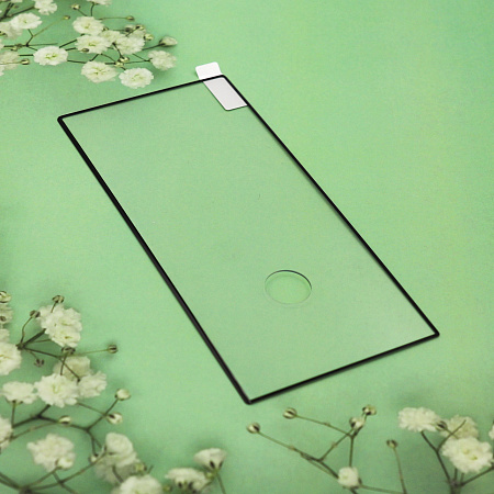 Защитное стекло на Samsung Galaxy S23 Ultra, полный клей, прозрачное с черной рамкой, X-CASE