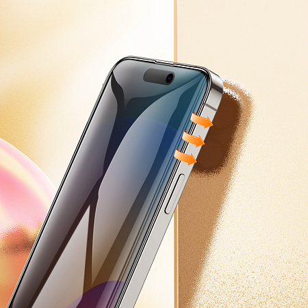 Защитное стекло для iPhone 15 Pro, A12 Pro, HOCO, Privacy Nano 3D full screen edges, черное
