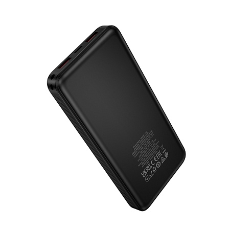 Универсальный Доп. Аккумулятор 10000mAh, J154, HOCO, выход: 2 USB (22.5), 1 PD (20W), черный