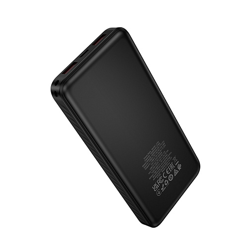 Универсальный Доп. Аккумулятор 10000mAh, J154, HOCO, выход: 2 USB (22.5), 1 PD (20W), черный