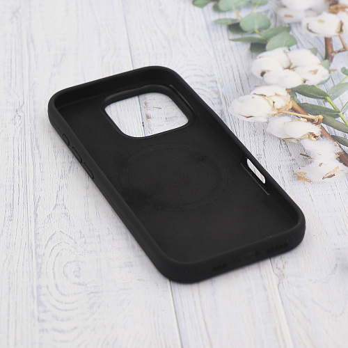 Чехол-накладка для iPhone 16 Pro, Silicon Case, магнитный (MagSafe), без лого, X-CASE, черный