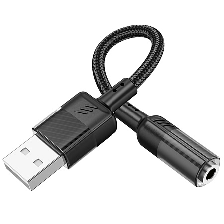 Переходник с USB на Jack 3.5мм, LS37, HOCO, черный