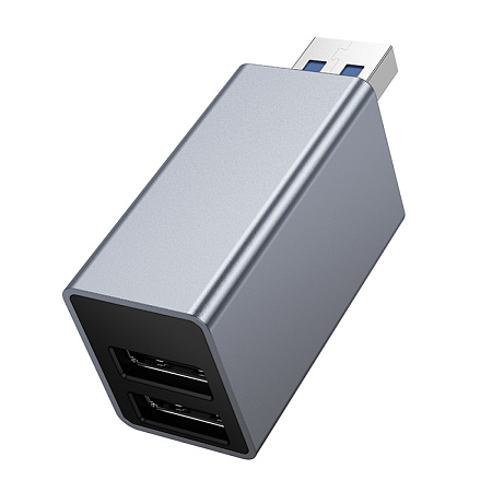 USB Хаб (HB54) c 1 USB на 1 USB 3.0 + 2 USB 2.0, HOCO, без провода, серый