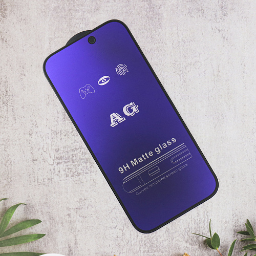 Защитное стекло на iPhone 16 Pro Max, Anti-blue ray матовый черный, X-CASE