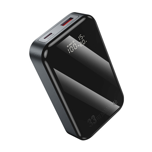 Универсальный Доп. Аккумулятор 10000mAh, Q30, HOCO, 1 USB-A 22.5W, 1 PD 33W, с дисплеем, серый