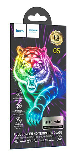 Защитное стекло на iPhone 13 mini (5.4) G5, HOCO, Full screen silk screen HD, черное