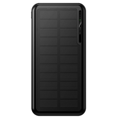 Универсальный Доп. Аккумулятор 10000mAh, J176, HOCO, выход: 2 USB (2A), с солнечной батареей, черный