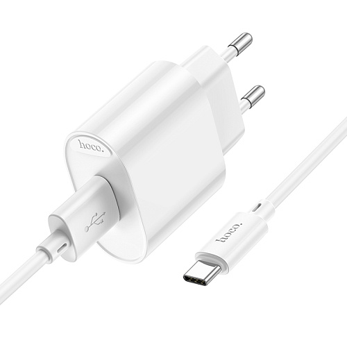 Сетевое зарядное устройство, 1 USB 10.5W (C109A), HOCO, Type-C, белый