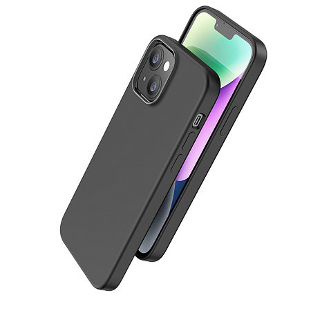 Чехол для iPhone 15 Plus, Silicone case, Магнитный (MagSafe), Pure series, HOCO, черный