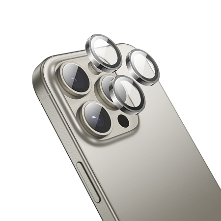 Защитное стекло для iPhone 16 Pro/16 Pro Max, V12 Plus, HOCO, на заднюю камеру, титановое золото