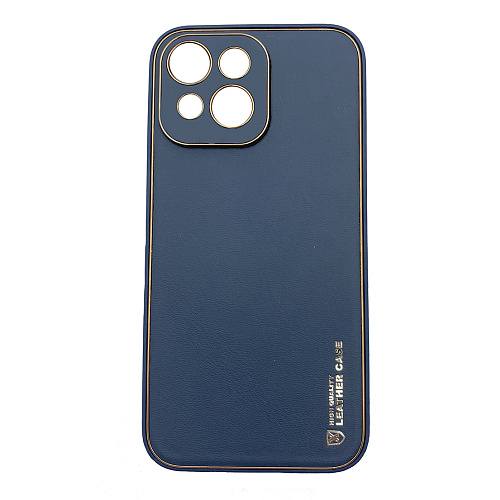 Чехол силиконовый для iPhone 13 (6.1), Graceful Leather series, HOCO, синий