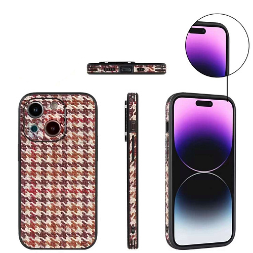 Чехол силиконовый для iPhone 14 (6.1), Плетеный, DU DU, красный