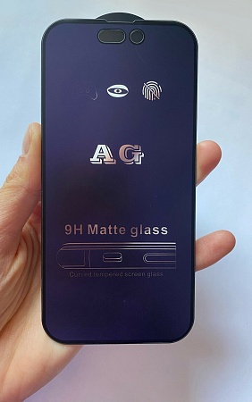Защитное стекло на iPhone 14 Pro (6.1), Anti-blue ray матовый, черный, X-CASE