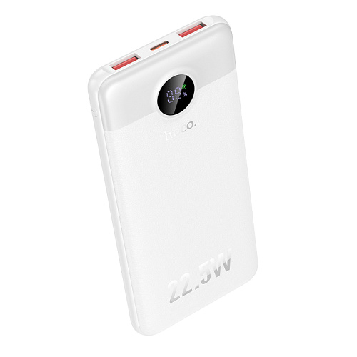 Универсальный Доп. Аккумулятор 10000mAh, J172, HOCO, выход: 1 USB (22.5), 1 PD (20W), белый