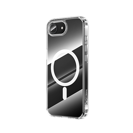 Чехол силиконовый для iPhone 16e, Магнитный (MagSafe), HOCO, прозрачный