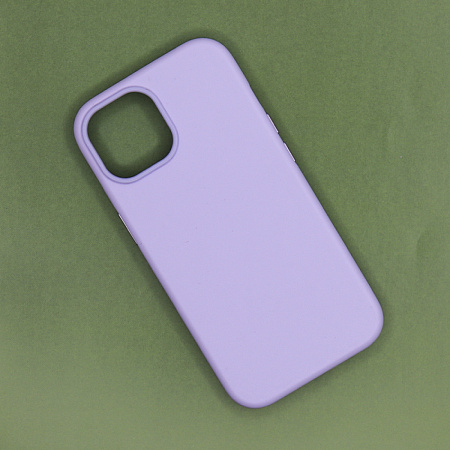 Чехол-накладка для iPhone 15, экокожа, магнитный (MagSafe), без лого, X-CASE, сиреневый
